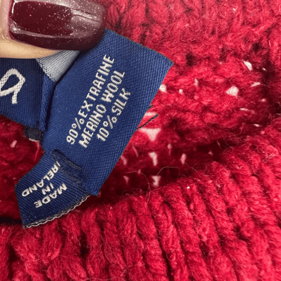 Nua Womens M Cardigan Sweater Merino Wool Silk Bubble Knit Red Ireland Fairy - Picture 5 of 13